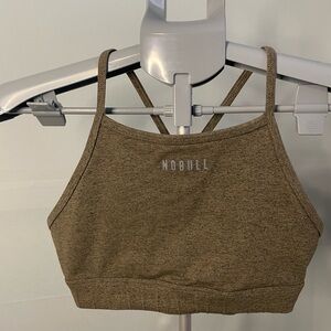 NOBULL Plush Heather High‎ Neck Sports Bra in Fallen Rock Heather Size S
